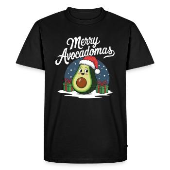 Merry Avocadomas - Avocat drôle - T-shirt Premium bio Homme - noir - Devant - Nico (187cm)