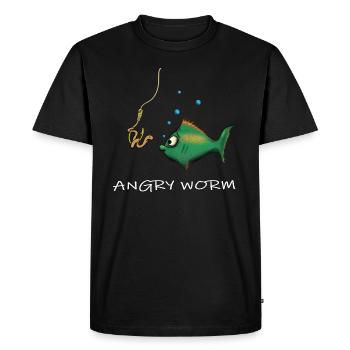 Fish worm fishing fishing funny animals fishing - Men's Premium Organic T-Shirt - black - Front - Nico (187cm)