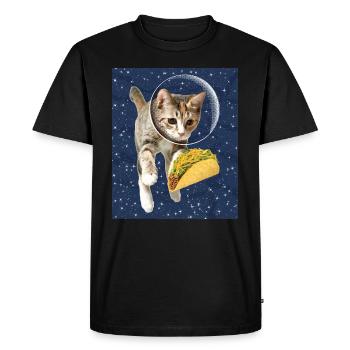 Chat et taco - T-shirt Premium bio Homme - noir - Devant - Nico (187cm)
