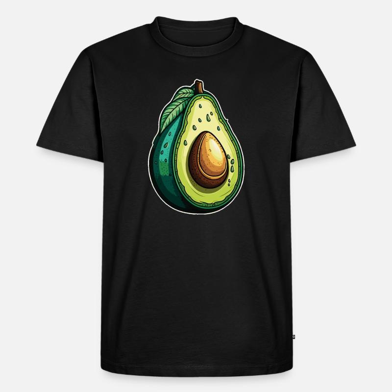 Avocado - Männer Premium Bio T-Shirt - Schwarz