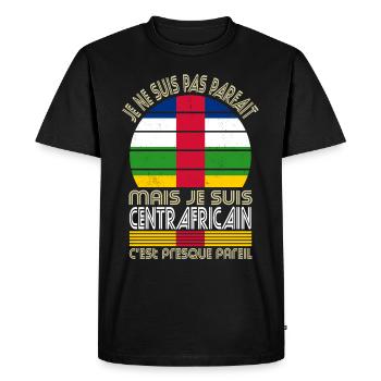 Je ne suis pas parfait mais je suis Centrafricain - T-shirt Premium bio Homme - noir - Devant - Nico (187cm)