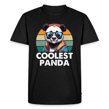 Le panda le plus cool - T-shirt Premium bio Homme - noir - Devant - Nico (187cm)