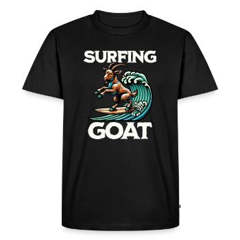 Surfing Goat - Men's Premium Organic T-Shirt - black - Front - Nico (187cm)