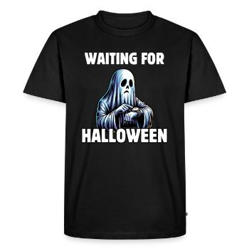 En attendant Halloween - T-shirt Premium bio Homme - noir - Devant - Nico (187cm)