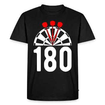 Joueur de fléchettes Steeldart Funny Dart 180 fléchettes - T-shirt Premium bio Homme - noir - Devant - Nico (187cm)