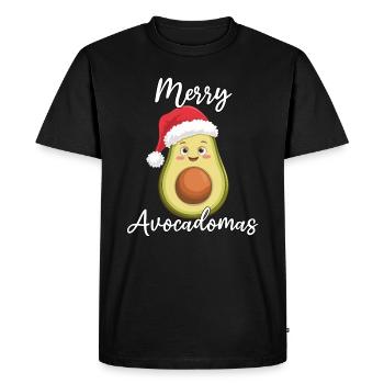 Merry Avocadomas - Avocat drôle - T-shirt Premium bio Homme - noir - Devant - Nico (187cm)