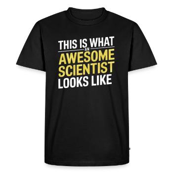 Voici à quoi ressemble un scientifique génial - T-shirt Premium bio Homme - noir - Devant - Nico (187cm)