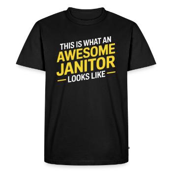 This Is What An Awesome Janitor Looks Like - Men's Premium Organic T-Shirt - black - Front - Nico (187cm)