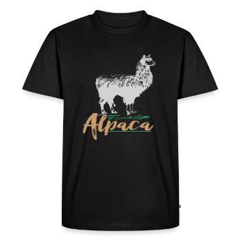 alpaga - T-shirt Premium bio Homme - noir - Devant - Nico (187cm)