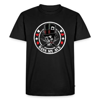 Kiss my Ace shirt pour les joueurs de poker - T-shirt Premium bio Homme - noir - Devant - Nico (187cm)