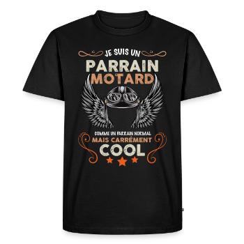 Parrain Motard Trop Cool - T-shirt Premium bio Homme - noir - Devant - Nico (187cm)
