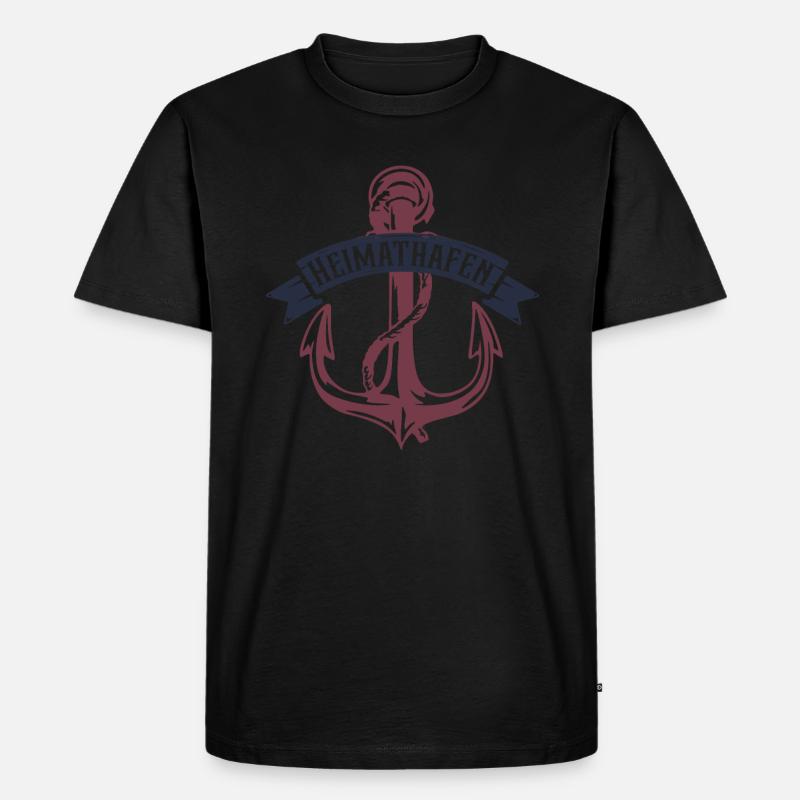 Heimathafen mit Anker - Männer Premium Bio T-Shirt - undefined