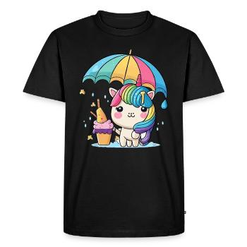Sort de licorne - T-shirt Premium bio Homme - noir - Devant - Nico (187cm)