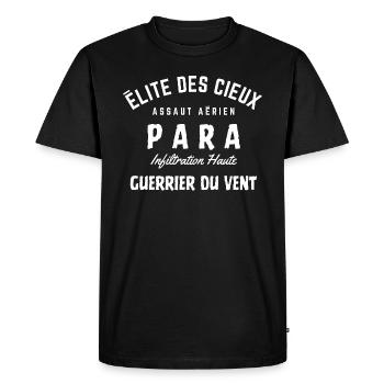 Tee-Shirt Sweat "PARA - Dominateur des Cieux" (B) - T-shirt Premium bio Homme - noir - Devant - Nico (187cm)