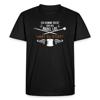 Tricot à coudre au Crochet - Aiguille et tissu - T-shirt Premium bio Homme - noir - Devant - Nico (187cm)