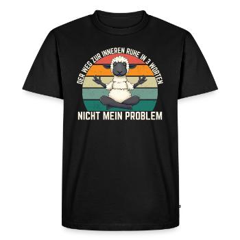 Le chemin vers la paix intérieure en 3 mots - T-shirt Premium bio Homme - noir - Devant - Nico (187cm)