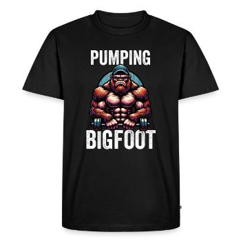 Pumping Bigfoot - Men's Premium Organic T-Shirt - black - Front - Nico (187cm)