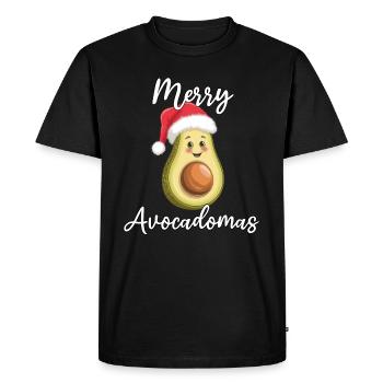 Merry Avocadomas - Avocat drôle - T-shirt Premium bio Homme - noir - Devant - Nico (187cm)