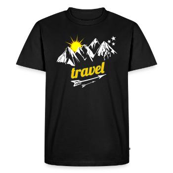 Travel - T-shirt Premium bio Homme - noir - Devant - Nico (187cm)