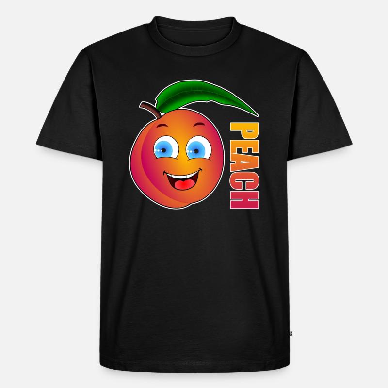 Peach Pfirsich - Männer Premium Bio T-Shirt - Schwarz