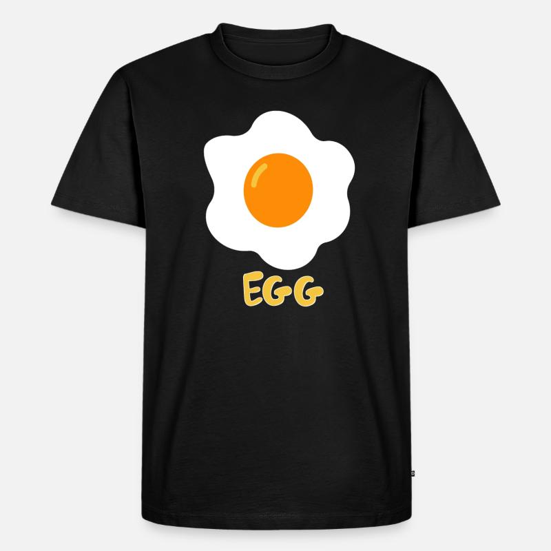 Spiegelei Ei Essen Egg - Männer Premium Bio T-Shirt - Schwarz