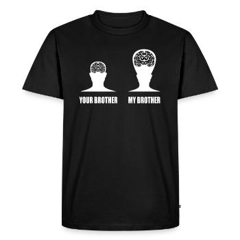 Your Brother My Brother Big Brain Genius T-Shirt - T-shirt Premium bio Homme - noir - Devant - Nico (187cm)