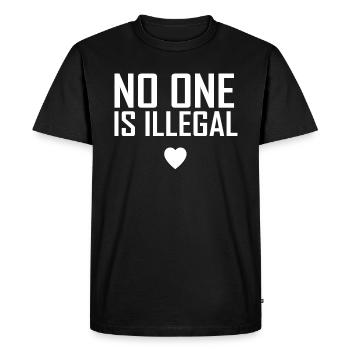 no one is illegal - Men's Premium Organic T-Shirt - black - Front - Nico (187cm)