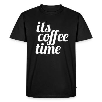 Le temps de café - T-shirt Premium bio Homme - noir - Devant - Nico (187cm)
