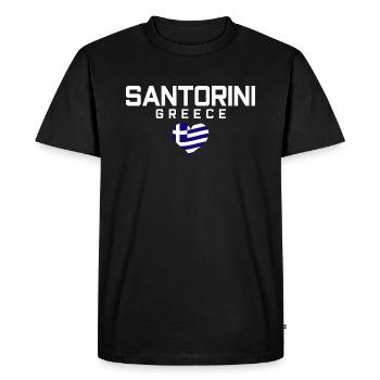 SANTORINI Greece Grèce - T-shirt Premium bio Homme - noir - Devant - Nico (187cm)
