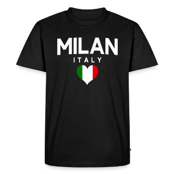 Milan Italy Milan Italie - T-shirt Premium bio Homme - noir - Devant - Nico (187cm)