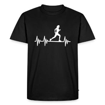 Jogger cadeau de course coureur de fréquence cardiaque - T-shirt Premium bio Homme - noir - Devant - Nico (187cm)