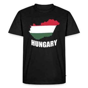 HONGRIE - T-shirt Premium bio Homme - noir - Devant - Nico (187cm)