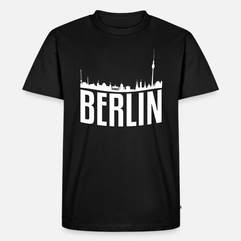 Skyline Berlin - Männer Premium Bio T-Shirt - Schwarz
