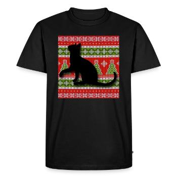 Christmas Cats Cats Cats - Men's Premium Organic T-Shirt - black - Front - Nico (187cm)