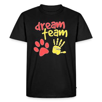 Dream Team Main Patte chien - T-shirt Premium bio Homme - noir - Devant - Nico (187cm)