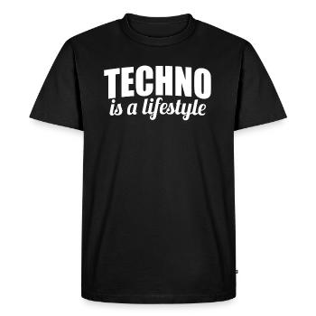Techno music lifestyle - Men's Premium Organic T-Shirt - black - Front - Nico (187cm)