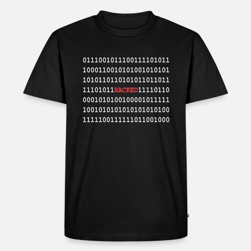 Binärcode Hacker - Männer Premium Bio T-Shirt - Schwarz
