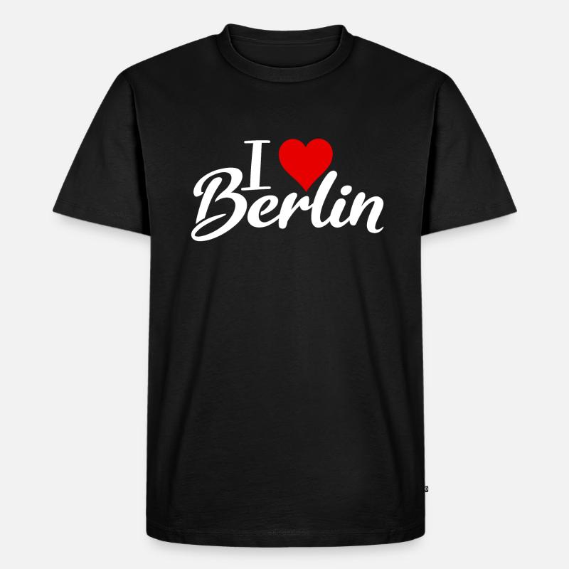 i love berlin - Männer Premium Bio T-Shirt - Schwarz