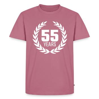 55. Geburtstag - Männer Premium Bio T-Shirt - Mauve - Vorne - Nico (187cm)