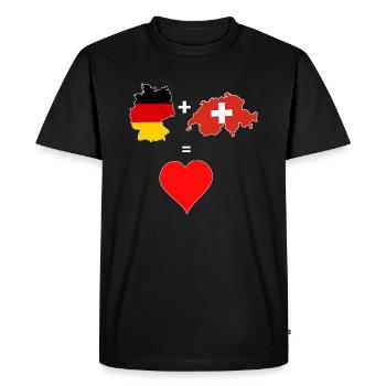 Allemagne Suisse coeur amour cadeau maison - T-shirt Premium bio Homme - noir - Devant - Nico (187cm)