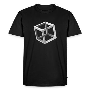 Cube Optical Illusion - Men's Premium Organic T-Shirt - black - Front - Nico (187cm)