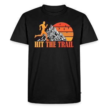 Hit The Trail -Trail Runner Running - T-shirt Premium bio Homme - noir - Devant - Nico (187cm)