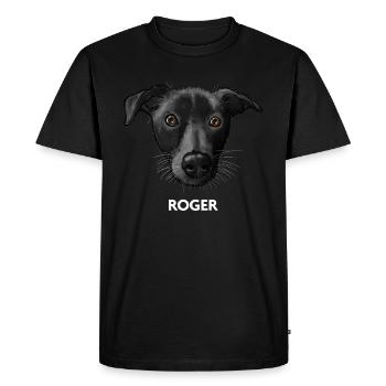 Roger 2 - T-shirt Premium bio Homme - noir - Devant - Nico (187cm)