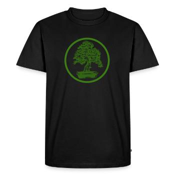 Bonsaï vert Zen Japon art japonais arbre - T-shirt Premium bio Homme - noir - Devant - Nico (187cm)