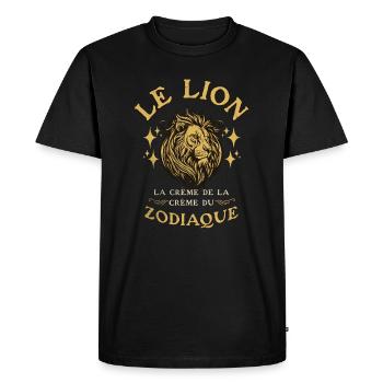 Le Lion la Crème de la Crème du zodiaque - T-shirt Premium bio Homme - noir - Devant - Nico (187cm)