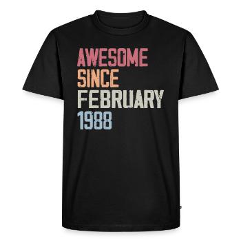 Février 1988, 36e anniversaire 1988 Fevrier 36 ans - T-shirt Premium bio Homme - noir - Devant - Nico (187cm)
