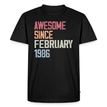 Février 1986, 38e anniversaire 1986 Fevrier 38 ans - T-shirt Premium bio Homme - noir - Devant - Nico (187cm)