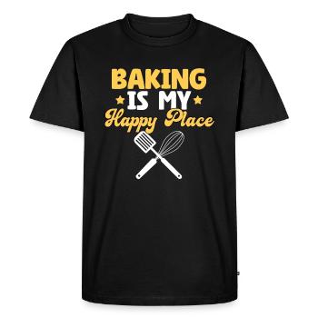 La pâtisserie est mon endroit de bonheur - T-shirt Premium bio Homme - noir - Devant - Nico (187cm)