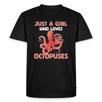 Just A Girl Who Loves Octopuses - Men's Premium Organic T-Shirt - black - Front - Nico (187cm)