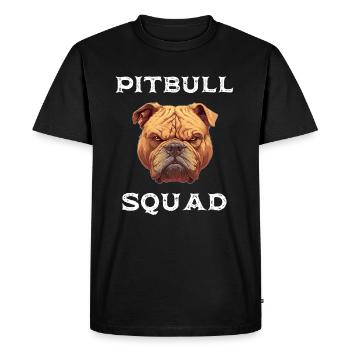 Pitbull Squad - Dog Design - Men's Premium Organic T-Shirt - black - Front - Nico (187cm)
